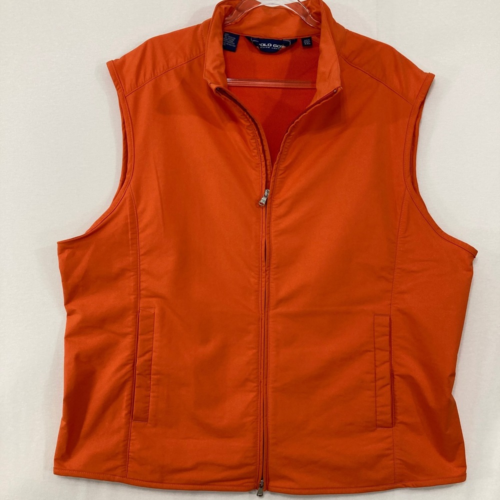 Vintage Polo Golf Ralph Lauren Vest XXL Orange Performance Zip-Up Vest Gorpcore